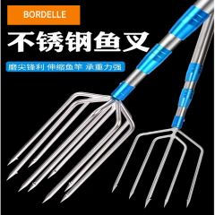 BORDELLE——鱼叉-不锈钢头伸缩杆鱼叉老式鱼杈器鱼叉枪捕鱼扎鱼插鱼神器